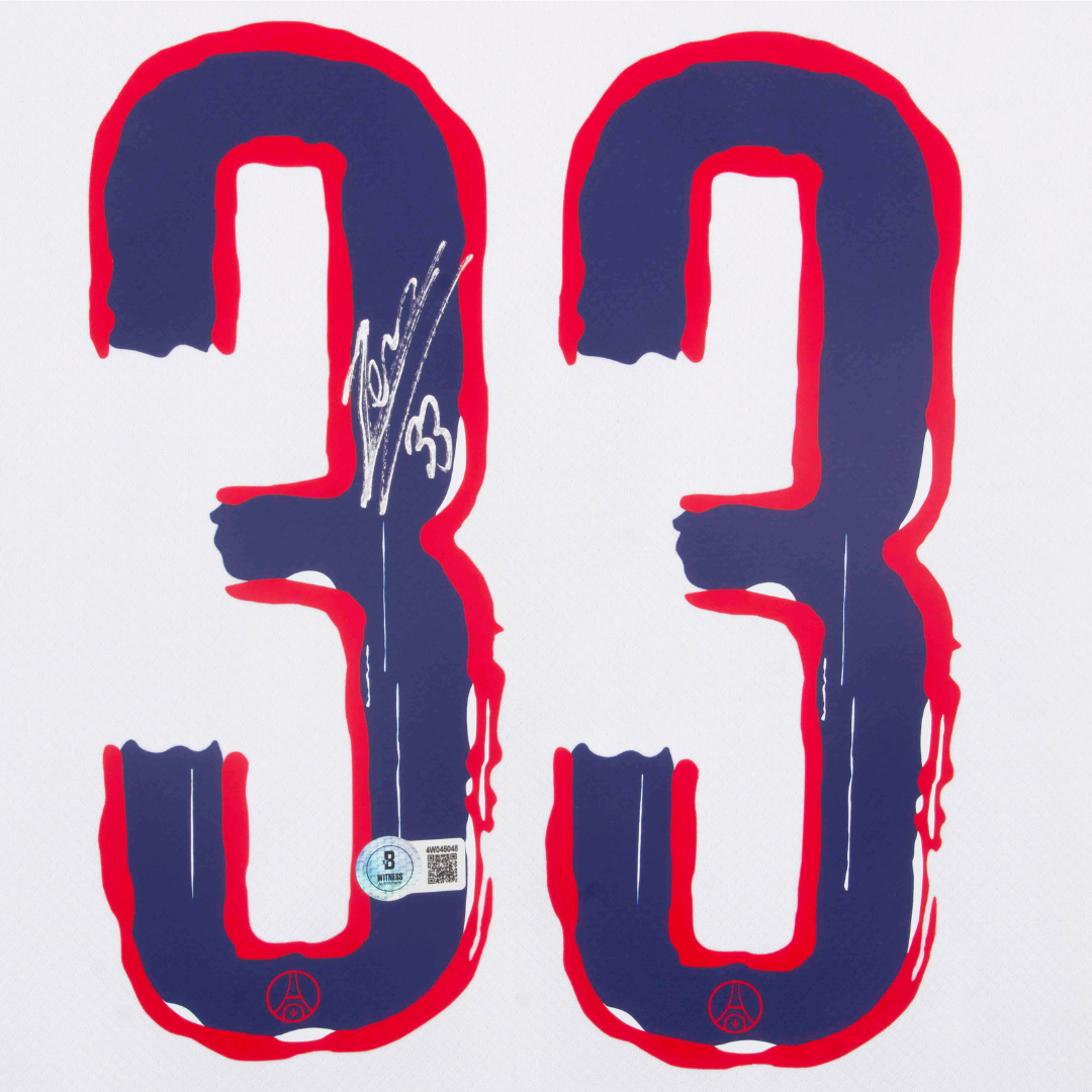 Warren Zaire-Emery Signed PSG Away Soccer Jersey #33 with Beckett Witness